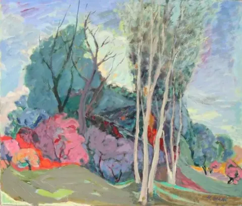 "isimsiz" eseri HAMZA İNANÇ tarafından 2004 yılında 65x75 cm ölçülerinde Tuval üzeri yağlı boya tekniği ile yapılmıştır.