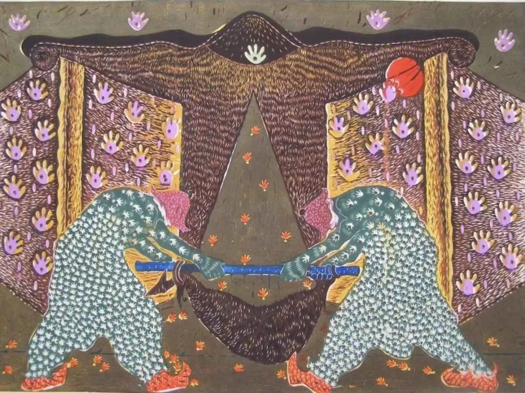 yakınlaştır "Yayık Yayanlar" eseri HASAN KIRAN tarafından 2006 yılında 62x86 cm ölçülerinde Ağaç Baskı tekniği ile yapılmıştır.