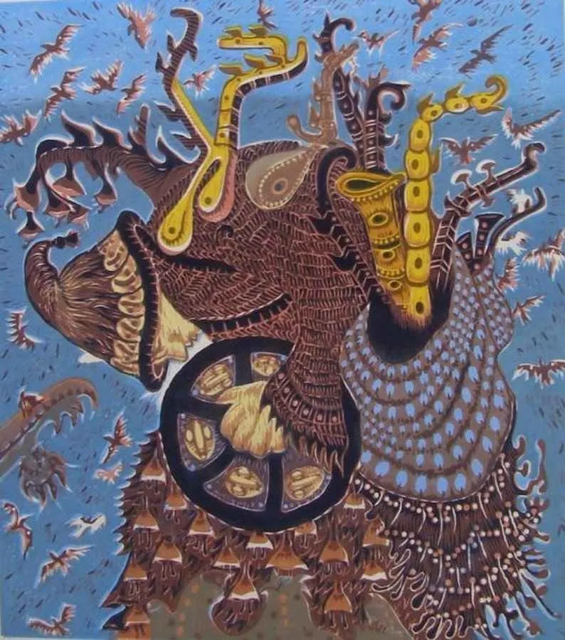 yakınlaştır "Trans" eseri HASAN KIRAN tarafından 2006 yılında 51x45 cm ölçülerinde Ağaç Baskı tekniği ile yapılmıştır.