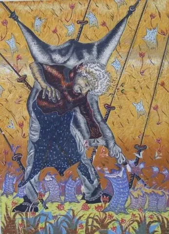 HASAN KIRAN — “İlkyazın Postlarla Dansı”, 2007 "İlkyazın Postlarla Dansı" eseri HASAN KIRAN tarafından 2007 yılında 85x62 cm ölçülerinde Ağaç Baskı tekniği ile yapılmıştır.