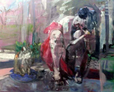 "isimsiz" eseri SELAHATTİN AYDIN tarafından 2009 yılında 73x92 cm ölçülerinde Tuval üzeri yağlı boya tekniği ile yapılmıştır.