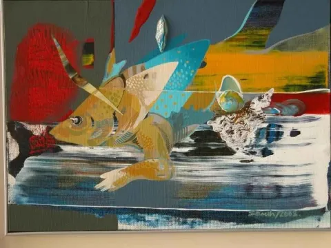 "isimsiz" eseri SEMİH KAPLAN tarafından 2008 yılında 25x35 cm ölçülerinde Kağıt üzeri sulu boya tekniği ile yapılmıştır.