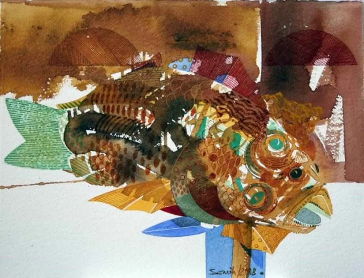 "isimsiz" eseri SEMİH KAPLAN tarafından 2008 yılında 29x38 cm ölçülerinde Kağıt üzeri sulu boya tekniği ile yapılmıştır.