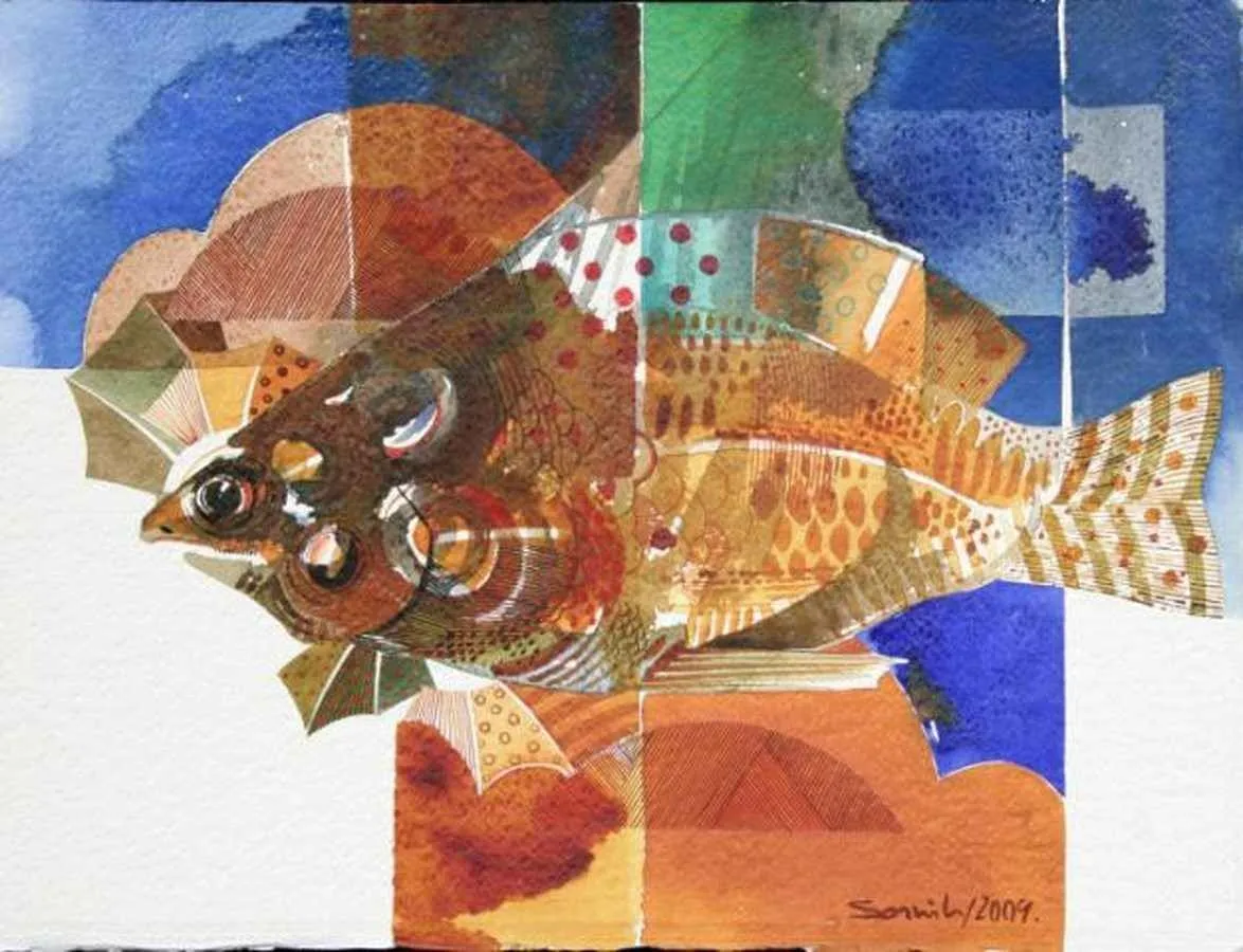 "isimsiz" eseri SEMİH KAPLAN tarafından 2009 yılında 29x38 cm ölçülerinde Kağıt üzeri sulu boya tekniği ile yapılmıştır.