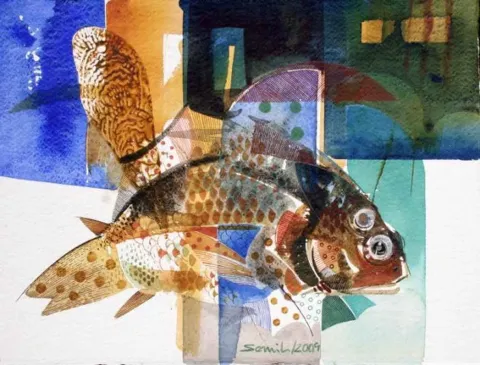 "Pinalı 7" eseri SEMİH KAPLAN tarafından 2009 yılında 29x38 cm ölçülerinde Kağıt üzeri sulu boya tekniği ile yapılmıştır.