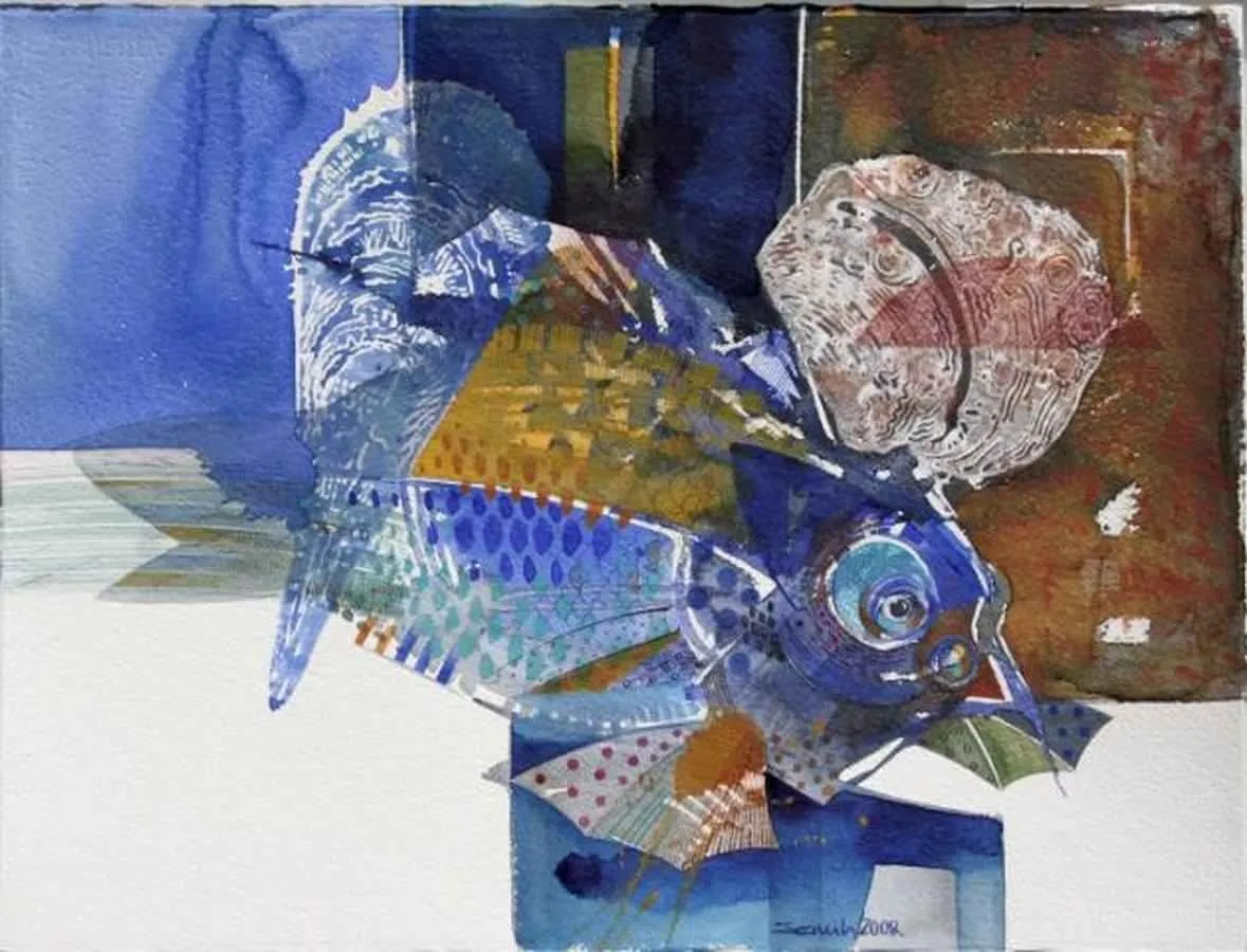 "Pinalı Kabuklu" eseri SEMİH KAPLAN tarafından 2008 yılında 56x76 cm ölçülerinde Kağıt üzeri sulu boya tekniği ile yapılmıştır.