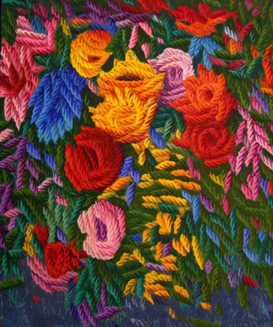 "Görsel Dokunuşlar-XVII" eseri AHMET YEŞİL tarafından 2005 yılında 60x55 cm ölçülerinde Tuval üzeri yağlı boya tekniği ile yapılmıştır.