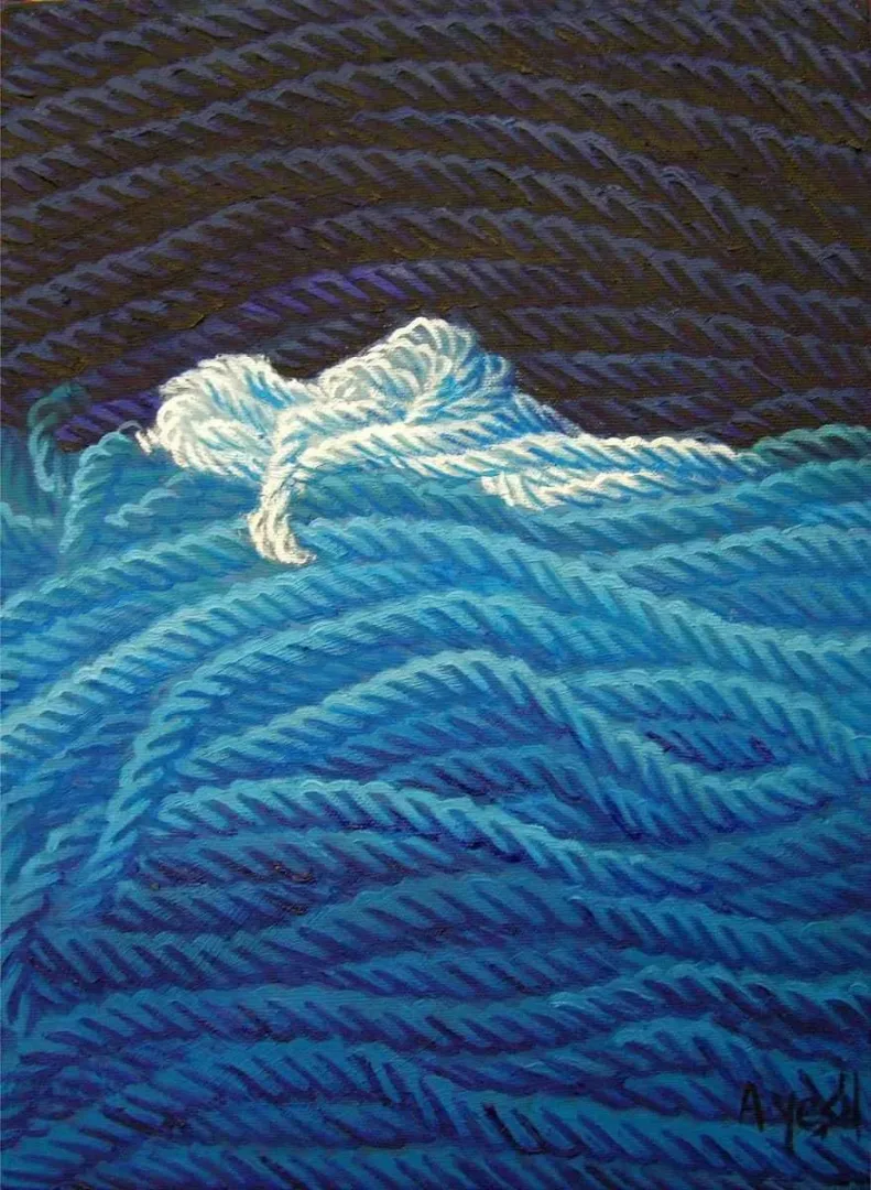 yakınlaştır "Mavi Üzerine Notlar-V" eseri AHMET YEŞİL tarafından 2009 yılında 35x25 cm ölçülerinde Tuval üzeri yağlı boya tekniği ile yapılmıştır.