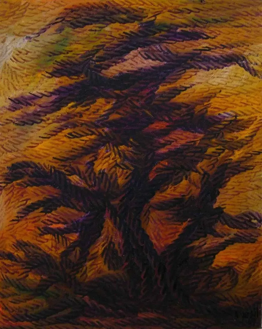 yakınlaştır "Görsel Dokunuşlar-III" eseri AHMET YEŞİL tarafından 2009 yılında 50x40 cm ölçülerinde Tuval üzeri yağlı boya tekniği ile yapılmıştır.