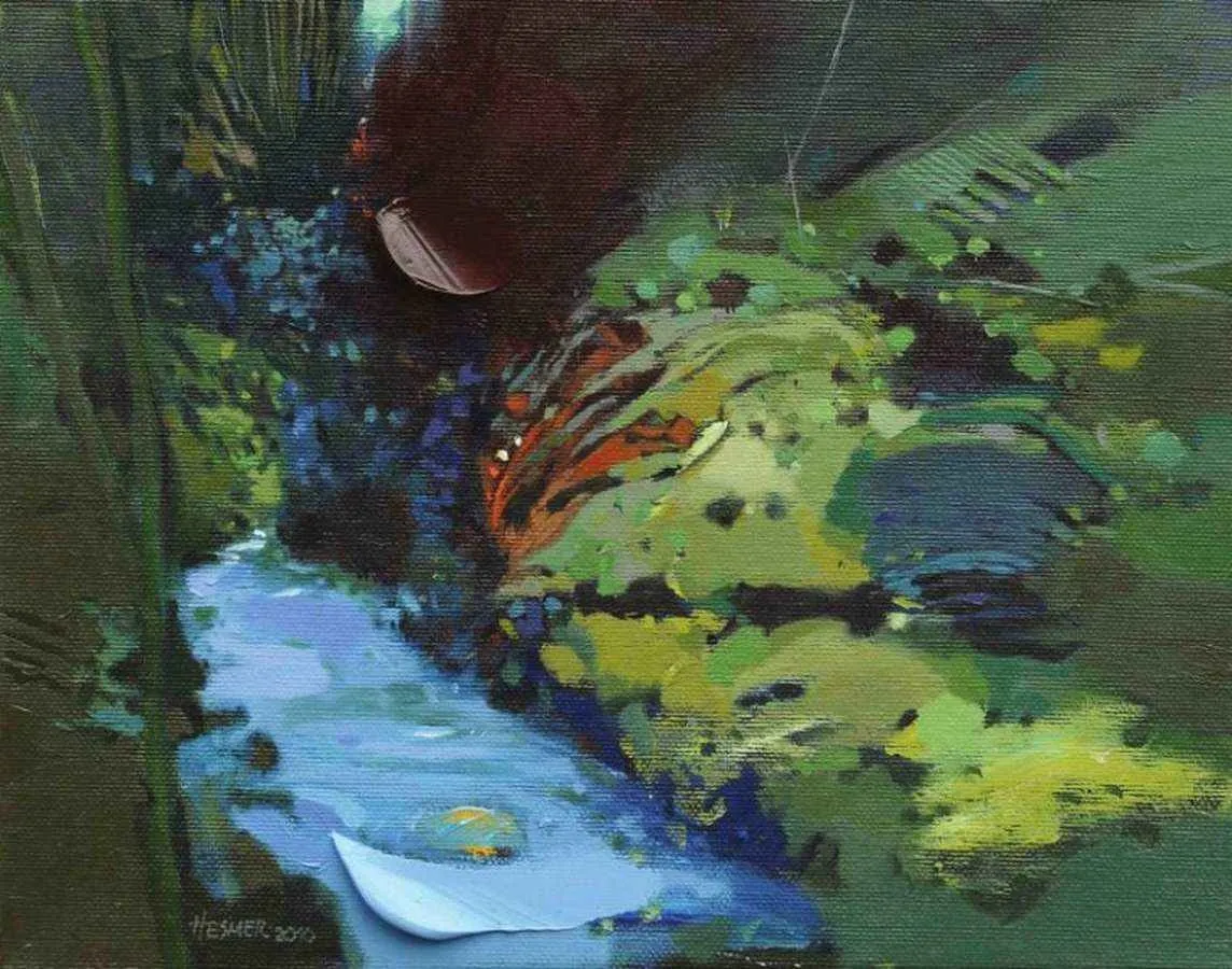 "Soyutlama" eseri HAKAN ESMER tarafından 2010 yılında 24x30 cm ölçülerinde Tuval üzeri yağlı boya tekniği ile yapılmıştır.