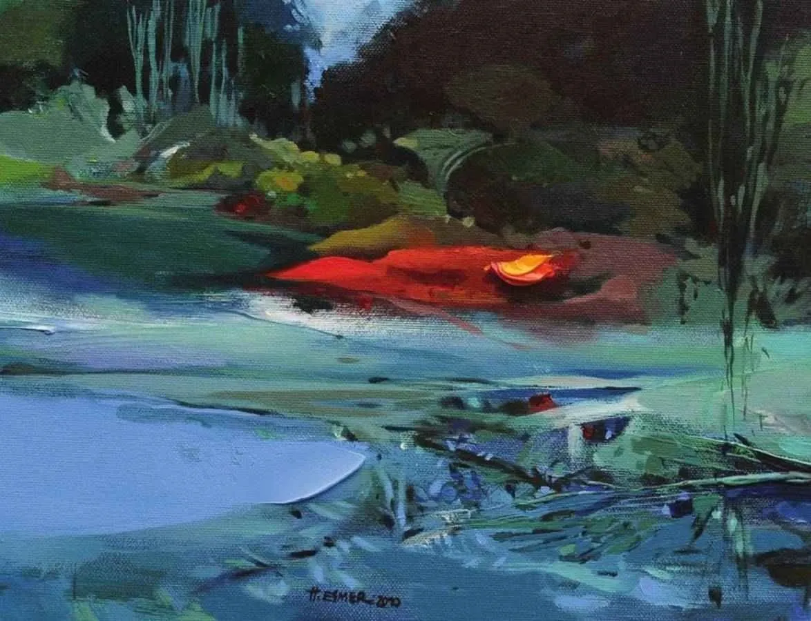 "Soyutlama" eseri HAKAN ESMER tarafından 2010 yılında 28x36 cm ölçülerinde Tuval üzeri yağlı boya tekniği ile yapılmıştır.