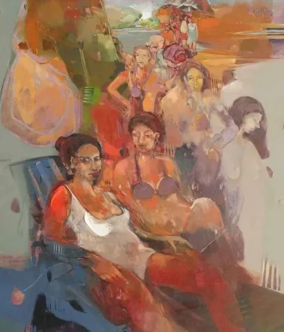 HAKAN ESMER — “Play Beach”, 2010 "Play Beach" eseri HAKAN ESMER tarafından 2010 yılında 116x89 cm ölçülerinde Tuval üzeri yağlı boya tekniği ile yapılmıştır.