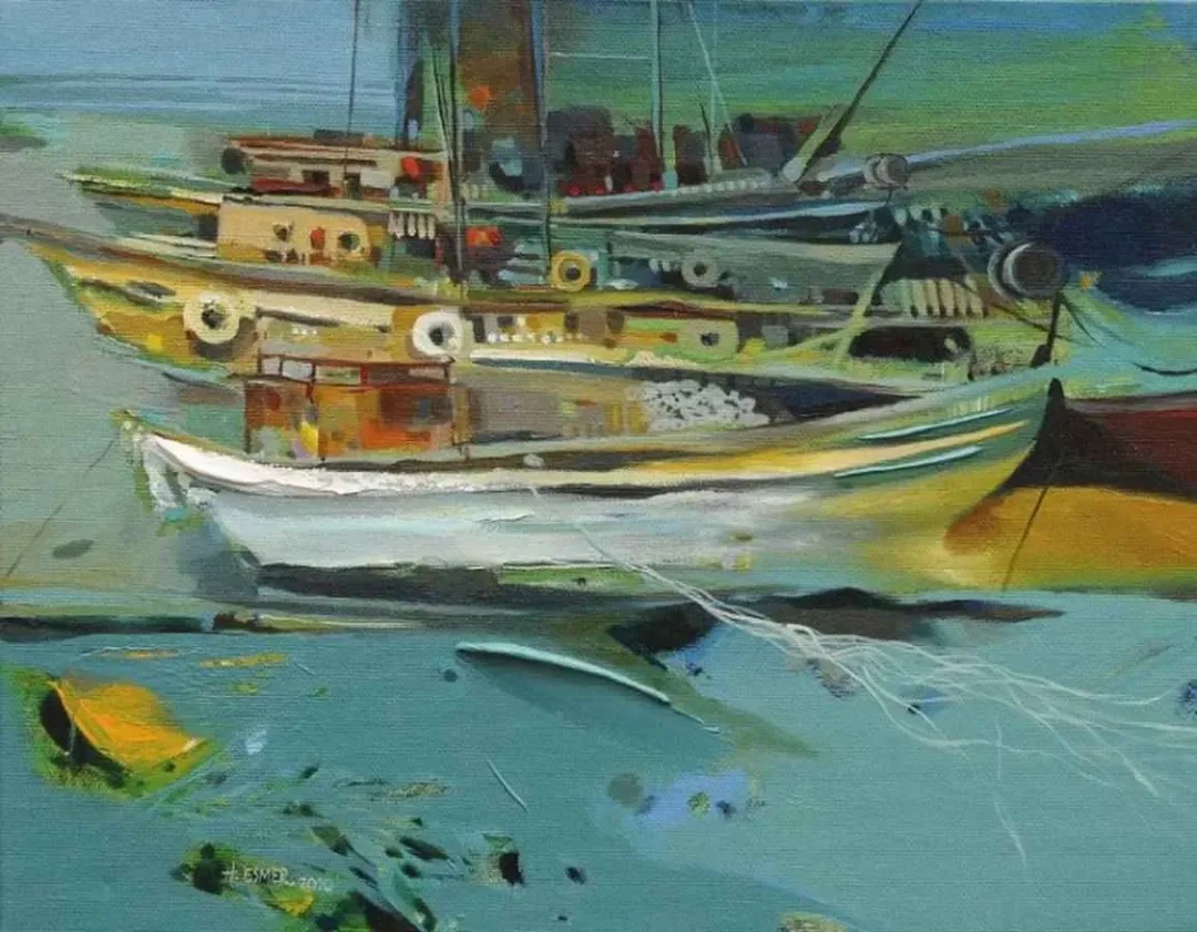 yakınlaştır "Tekneler" eseri HAKAN ESMER tarafından 2010 yılında 28x36 cm ölçülerinde Tuval üzeri yağlı boya tekniği ile yapılmıştır.