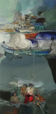 "Heyamola" eseri HAKAN ESMER tarafından 2010 yılında 80x40 cm ölçülerinde Tuval üzeri yağlı boya tekniği ile yapılmıştır.