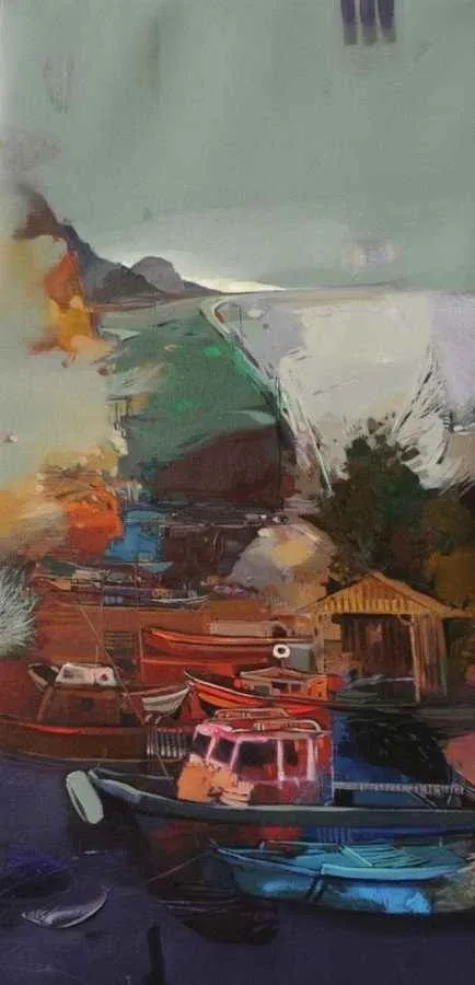 yakınlaştır "Heyamola" eseri HAKAN ESMER tarafından 2010 yılında 80x40 cm ölçülerinde Tuval üzeri yağlı boya tekniği ile yapılmıştır.
