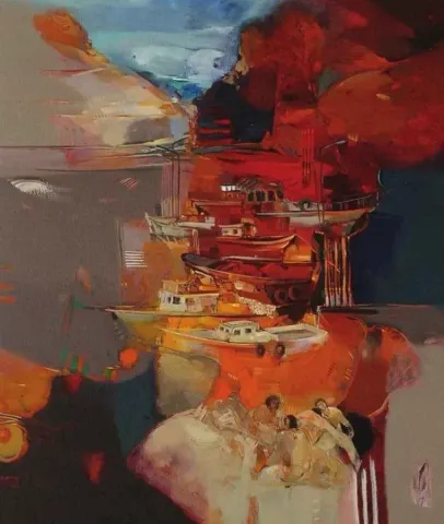 "Heyamola" eseri HAKAN ESMER tarafından 2010 yılında 140x116 cm ölçülerinde Tuval üzeri yağlı boya tekniği ile yapılmıştır.