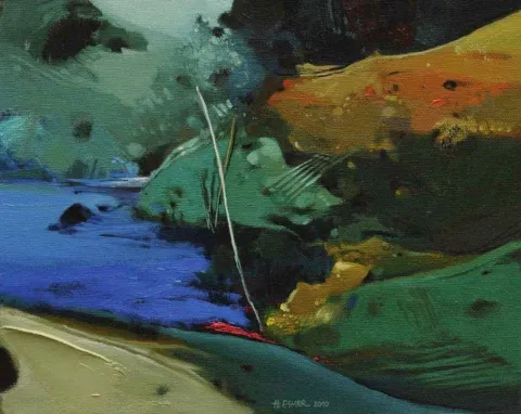 "Soyutlama" eseri HAKAN ESMER tarafından 2010 yılında 24x30 cm ölçülerinde Tuval üzeri yağlı boya tekniği ile yapılmıştır.