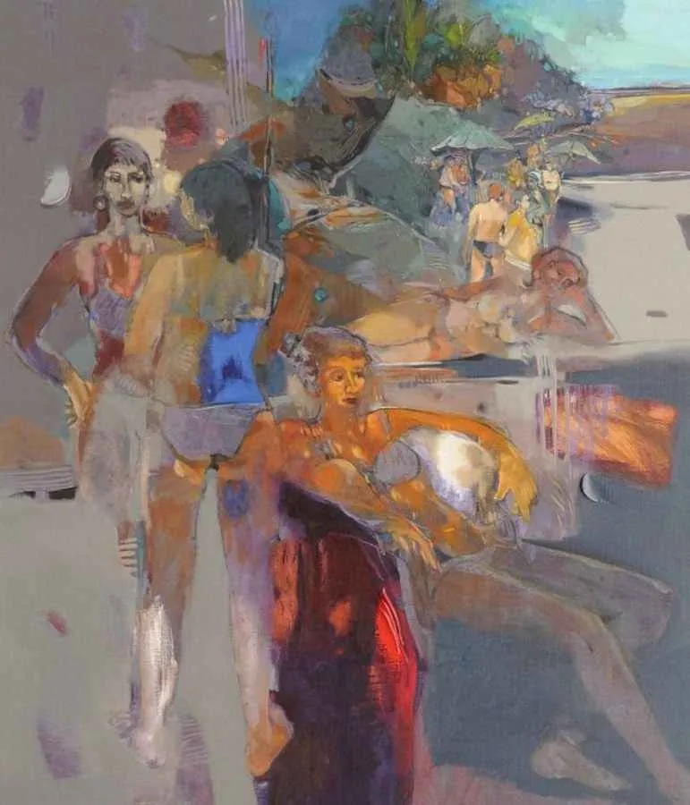 yakınlaştır "Plaj" eseri HAKAN ESMER tarafından 2010 yılında 140x116 cm ölçülerinde Tuval üzeri yağlı boya tekniği ile yapılmıştır.