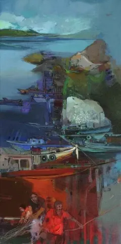 "Heyamola" eseri HAKAN ESMER tarafından 2010 yılında 80x40 cm ölçülerinde Tuval üzeri yağlı boya tekniği ile yapılmıştır.