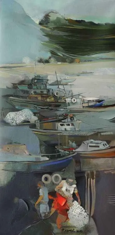 yakınlaştır "Heyamola" eseri HAKAN ESMER tarafından 2010 yılında 80x40 cm ölçülerinde Tuval üzeri yağlı boya tekniği ile yapılmıştır.