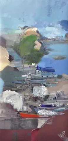 "Heyamola" eseri HAKAN ESMER tarafından 2010 yılında 80x40 cm ölçülerinde Tuval üzeri yağlı boya tekniği ile yapılmıştır.