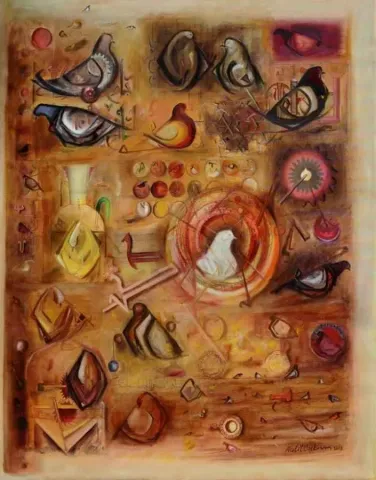 "isimsiz" eseri HALİL COŞKUN tarafından 2008 yılında 150x120 cm ölçülerinde Tuval üzeri yağlı boya tekniği ile yapılmıştır.