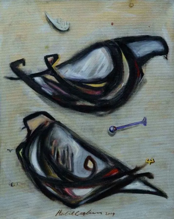 "isimsiz" eseri HALİL COŞKUN tarafından 2010 yılında 50x40 cm ölçülerinde Tuval üzeri yağlı boya tekniği ile yapılmıştır.