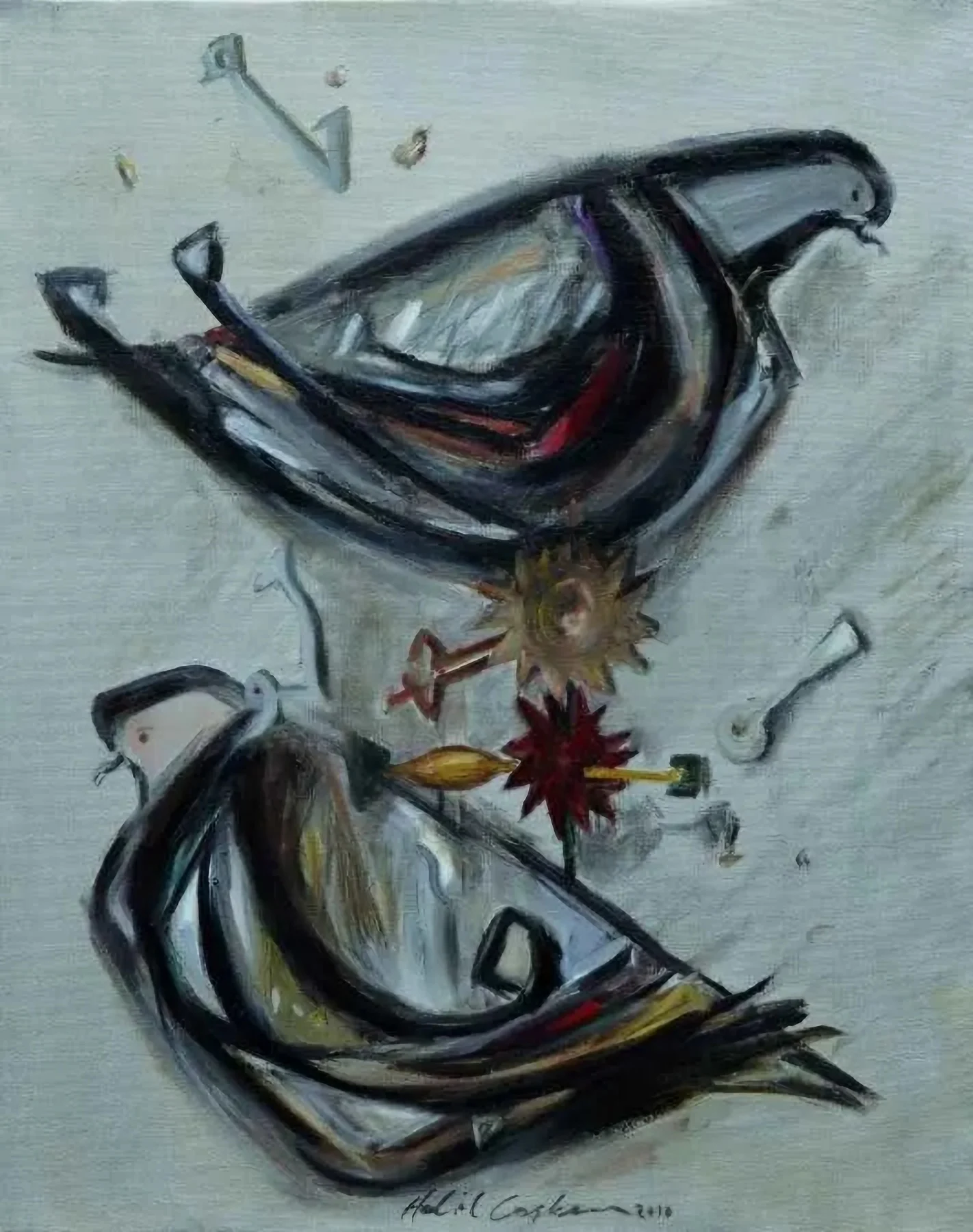 "isimsiz" eseri HALİL COŞKUN tarafından 2010 yılında 50x40 cm ölçülerinde Tuval üzeri yağlı boya tekniği ile yapılmıştır.