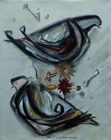 "isimsiz" eseri HALİL COŞKUN tarafından 2010 yılında 50x40 cm ölçülerinde Tuval üzeri yağlı boya tekniği ile yapılmıştır.