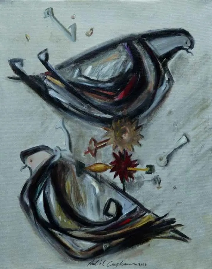 "isimsiz" eseri HALİL COŞKUN tarafından 2010 yılında 50x40 cm ölçülerinde Tuval üzeri yağlı boya tekniği ile yapılmıştır.