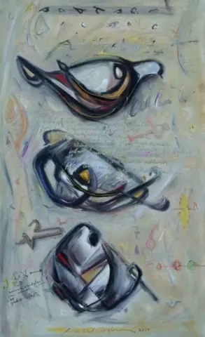 "isimsiz" eseri HALİL COŞKUN tarafından 2010 yılında 81x51 cm ölçülerinde Tuval üzeri yağlı boya tekniği ile yapılmıştır.