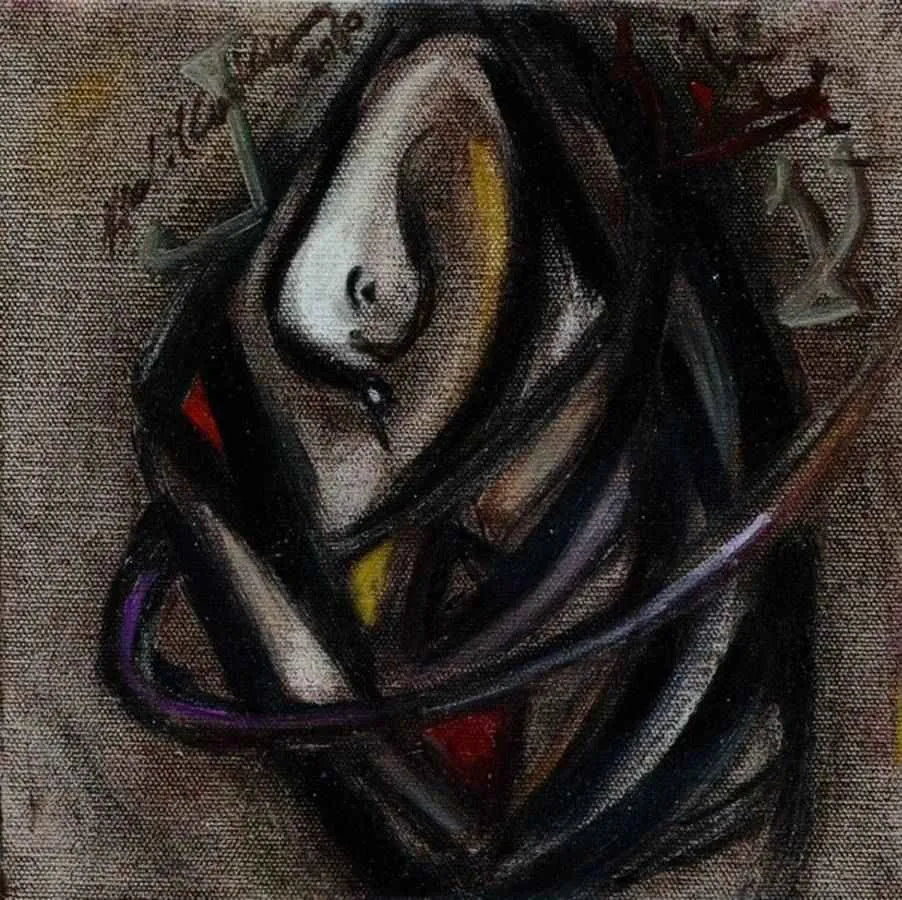 "isimsiz" eseri HALİL COŞKUN tarafından 2010 yılında 20x20 cm ölçülerinde Tuval üzeri yağlı boya tekniği ile yapılmıştır.