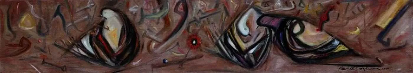 "isimsiz" eseri HALİL COŞKUN tarafından 2010 yılında 22x120 cm ölçülerinde Tuval üzeri yağlı boya tekniği ile yapılmıştır.