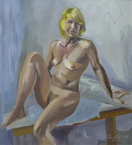 MEHMET ALAGÖZ — “Oturan çıplak”, 2008 "Oturan çıplak" eseri MEHMET ALAGÖZ tarafından 2008 yılında 110x100 cm ölçülerinde Tuval üzeri yağlı boya tekniği ile yapılmıştır.
