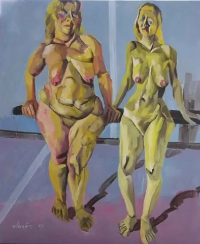 MEHMET ALAGÖZ — “İki Çıplak”, 2007 "İki Çıplak" eseri MEHMET ALAGÖZ tarafından 2007 yılında 100x120 cm ölçülerinde Tuval üzeri yağlı boya tekniği ile yapılmıştır.