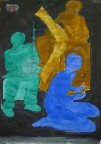 MEHMET ALAGÖZ — “İsimsiz”, 2010 "İsimsiz" eseri MEHMET ALAGÖZ tarafından 2010 yılında 70x50 cm ölçülerinde Kağıt üzeri akrilik boya tekniği ile yapılmıştır.