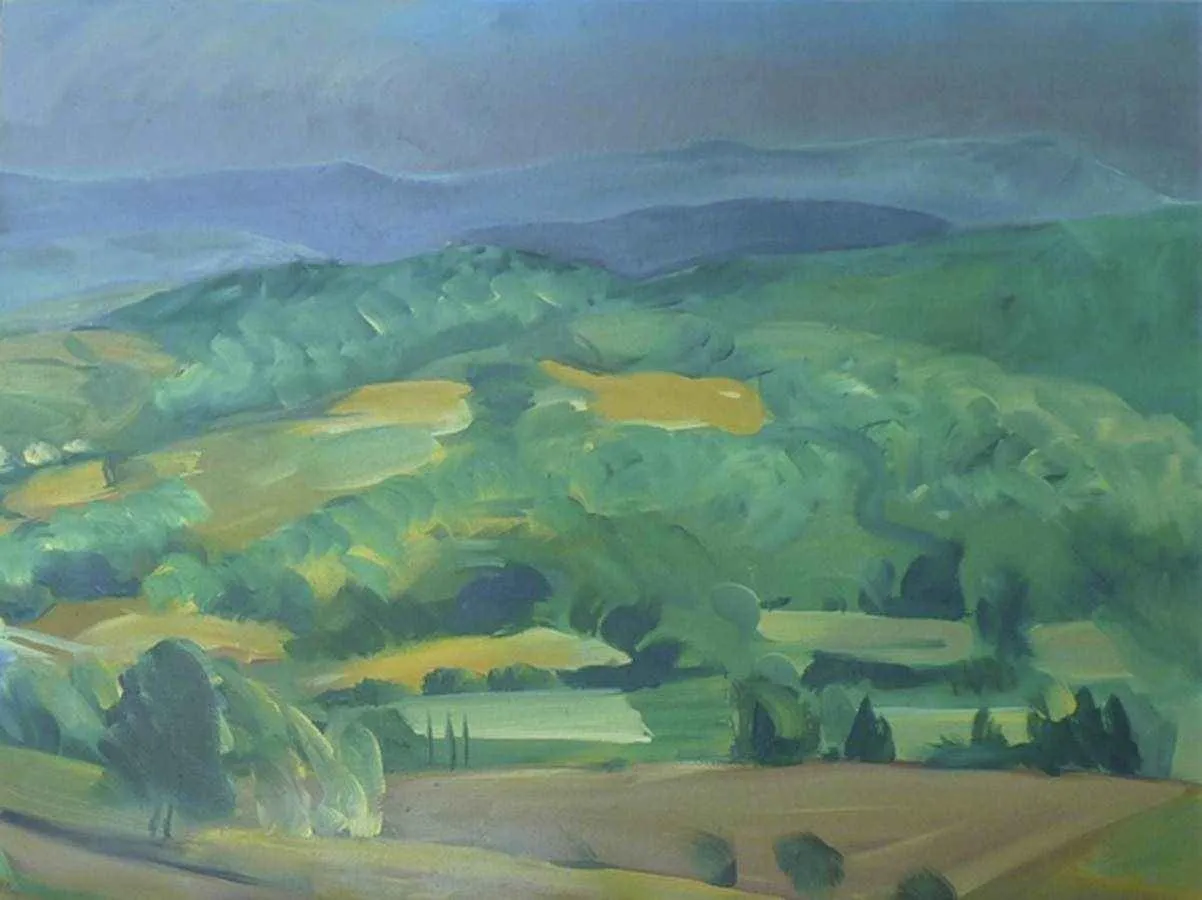 "Gölköy Sırtlarından" eseri MEHMET ALAGÖZ tarafından 2010 yılında 90x110 cm ölçülerinde Tuval üzeri yağlı boya tekniği ile yapılmıştır.