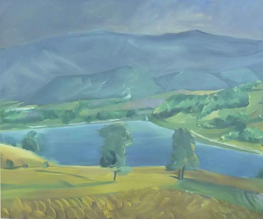 yakınlaştır "Gölköy Sırtlarından" eseri MEHMET ALAGÖZ tarafından 2010 yılında 90x110 cm ölçülerinde Tuval üzeri yağlı boya tekniği ile yapılmıştır.
