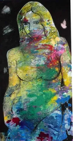 "isimsiz" eseri MEHMET DEDE tarafından 2010 yılında 100x50 cm ölçülerinde Tuval üzeri karışık teknik tekniği ile yapılmıştır.