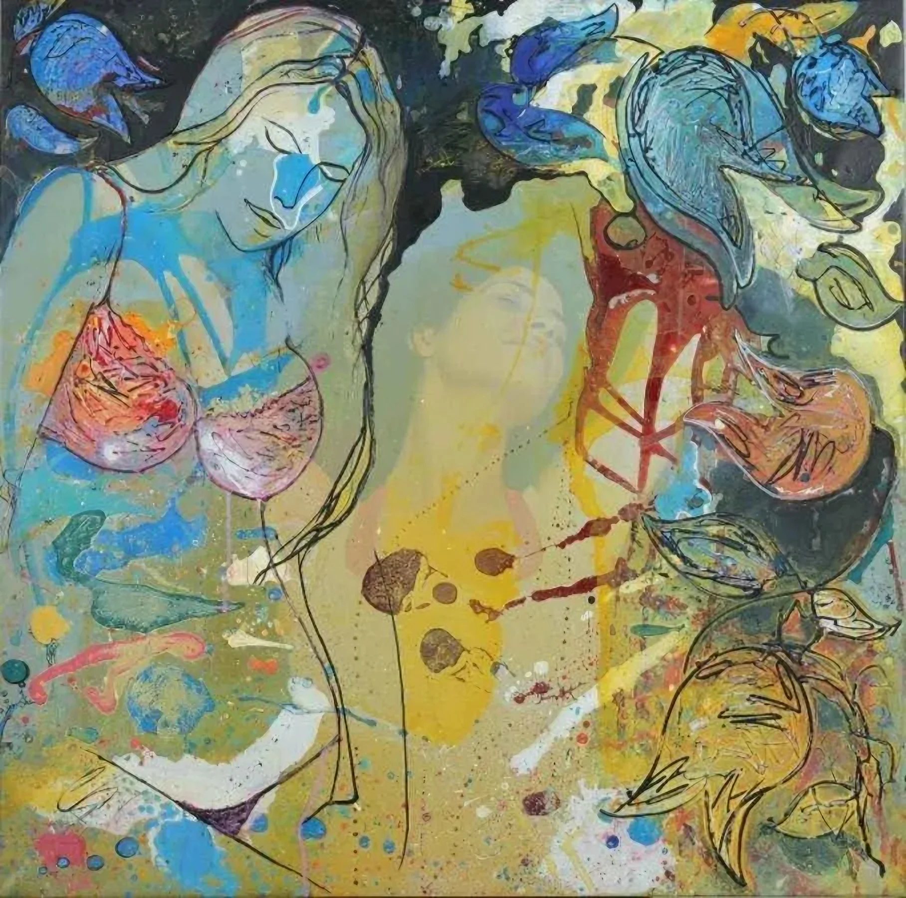 "isimsiz" eseri MEHMET DEDE tarafından 2008 yılında 126x125 cm ölçülerinde Tuval üzeri akrilik boya tekniği ile yapılmıştır.