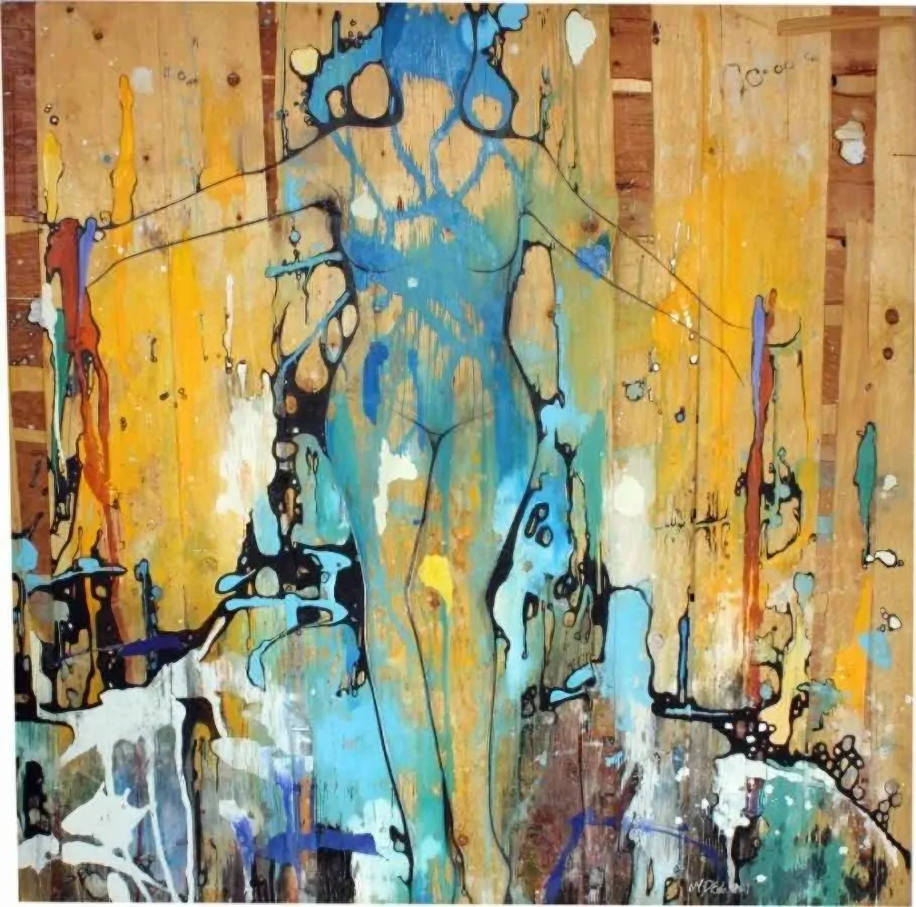 "isimsiz" eseri MEHMET DEDE tarafından 2008 yılında 100x50 cm ölçülerinde Tuval üzeri akrilik boya tekniği ile yapılmıştır.