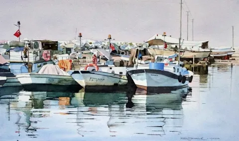 METİN SÖNMEZLER — “isimsiz”, 2010 "isimsiz" eseri METİN SÖNMEZLER tarafından 2010 yılında 29x44 cm ölçülerinde Kağıt üzeri sulu boya tekniği ile yapılmıştır.