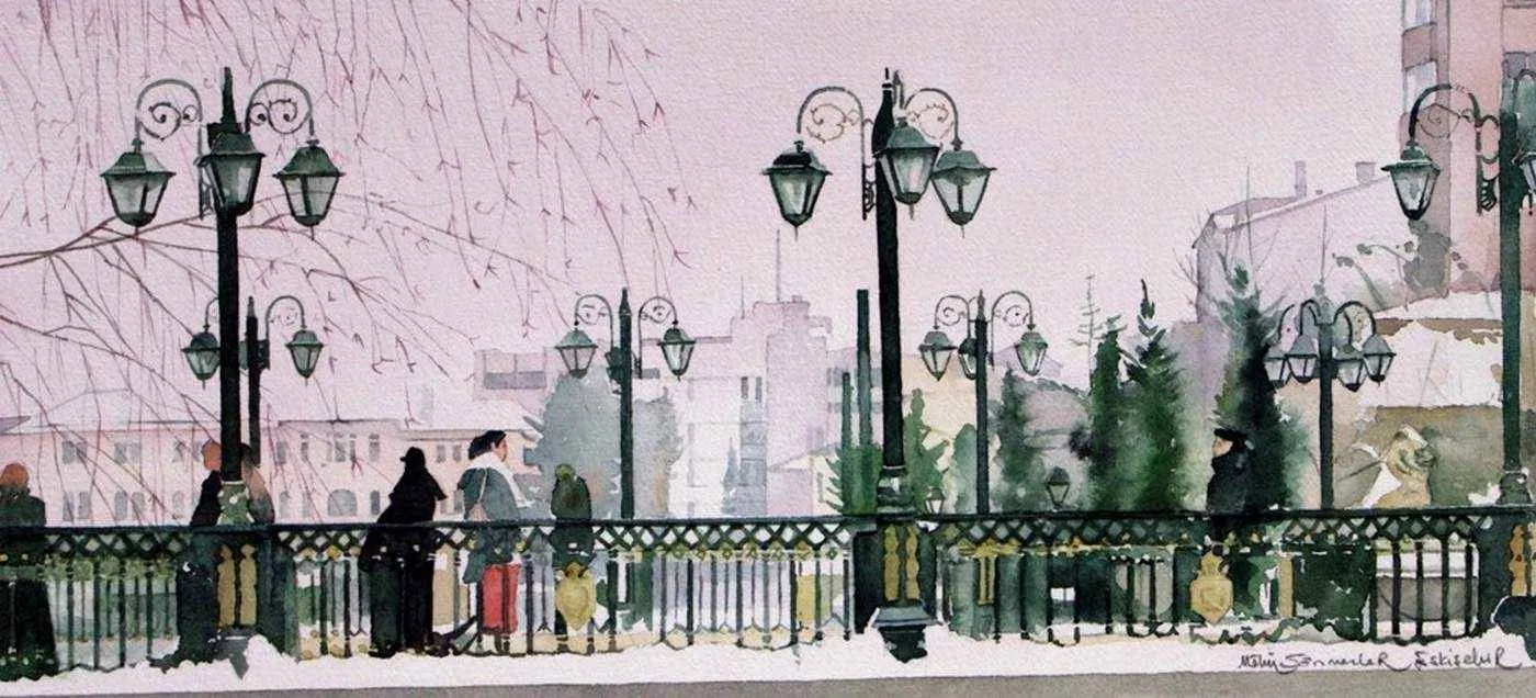 "isimsiz" eseri METİN SÖNMEZLER tarafından 2010 yılında 20x44 cm ölçülerinde Kağıt üzeri sulu boya tekniği ile yapılmıştır.