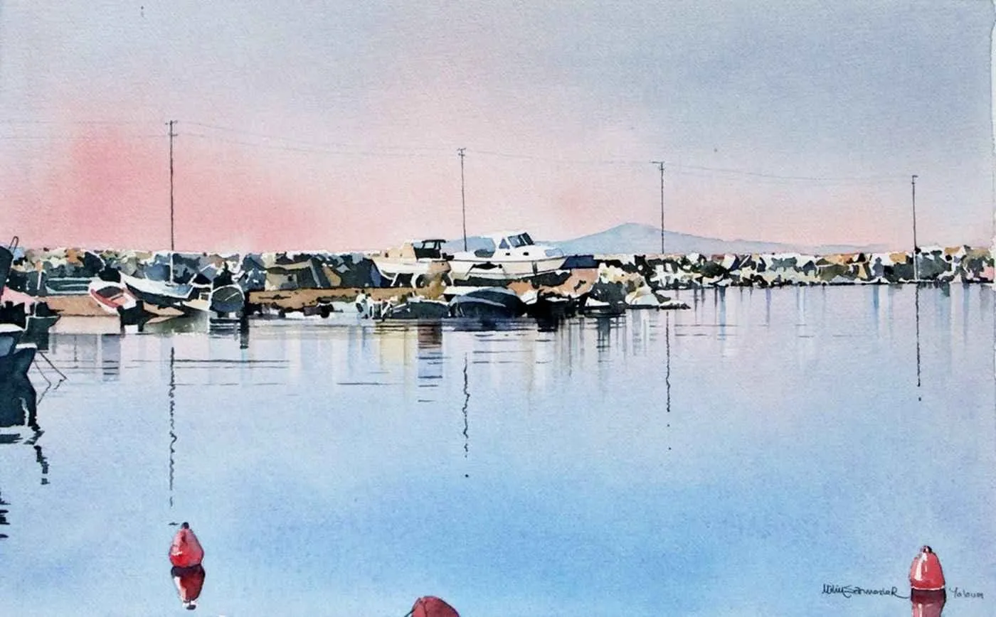 "isimsiz" eseri METİN SÖNMEZLER tarafından 2010 yılında 29x44 cm ölçülerinde Kağıt üzeri sulu boya tekniği ile yapılmıştır.