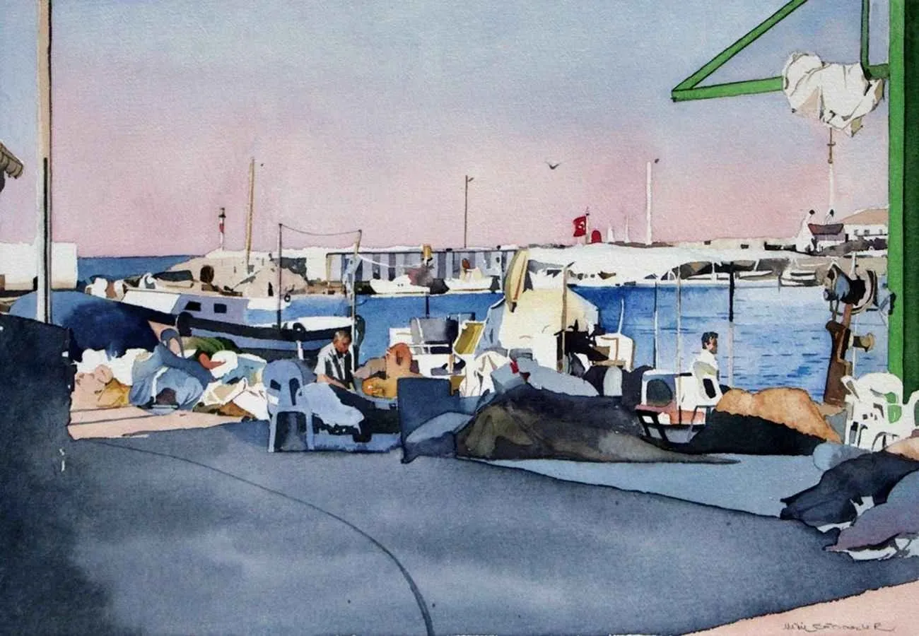 "isimsiz" eseri METİN SÖNMEZLER tarafından 2010 yılında 29x44 cm ölçülerinde Kağıt üzeri sulu boya tekniği ile yapılmıştır.