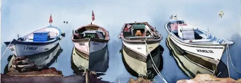 "isimsiz" eseri METİN SÖNMEZLER tarafından 2010 yılında 19x55 cm ölçülerinde Kağıt üzeri sulu boya tekniği ile yapılmıştır.