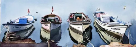 METİN SÖNMEZLER — “isimsiz”, 2010 "isimsiz" eseri METİN SÖNMEZLER tarafından 2010 yılında 19x55 cm ölçülerinde Kağıt üzeri sulu boya tekniği ile yapılmıştır.