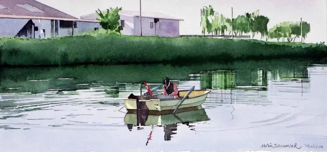METİN SÖNMEZLER — “isimsiz”, 2010 "isimsiz" eseri METİN SÖNMEZLER tarafından 2010 yılında 19x41 cm ölçülerinde Kağıt üzeri sulu boya tekniği ile yapılmıştır.