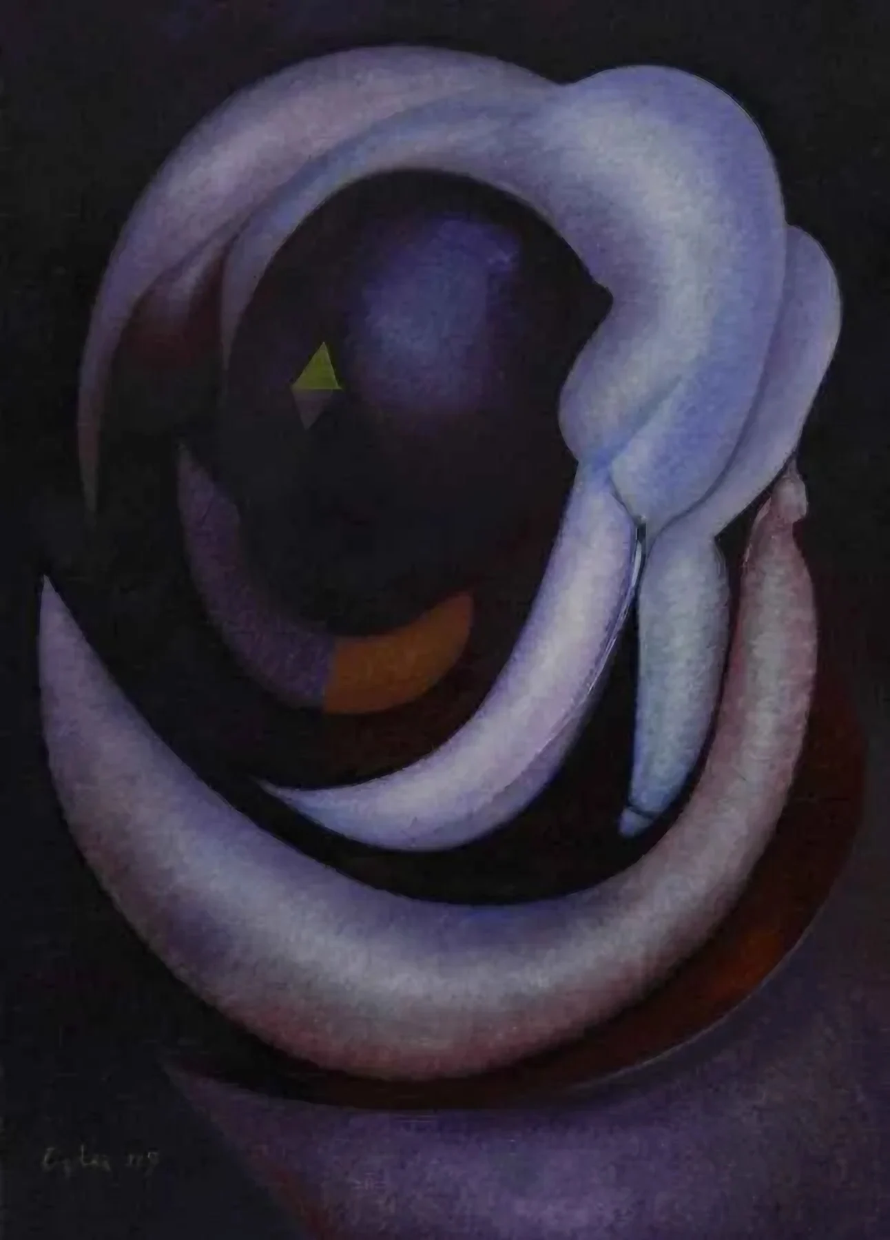 "Uzaydan" eseri NECMETTİN ÖZLÜ tarafından 2009 yılında 60x43 cm ölçülerinde Tuval üzeri yağlı boya tekniği ile yapılmıştır.