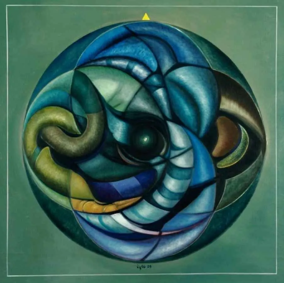 yakınlaştır "Beş Disk" eseri NECMETTİN ÖZLÜ tarafından 2009 yılında 94x94 cm ölçülerinde Tuval üzeri yağlı boya tekniği ile yapılmıştır.